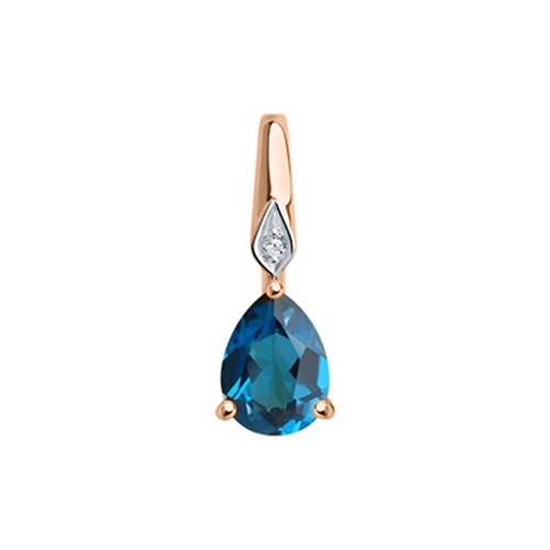 Pendant with diamond and topaz 