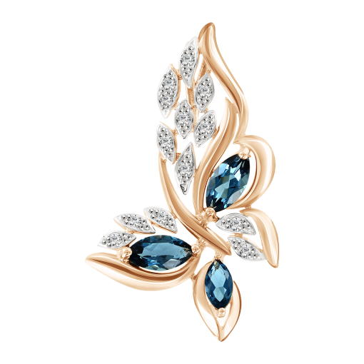 Pendant with topaz and zirconia 