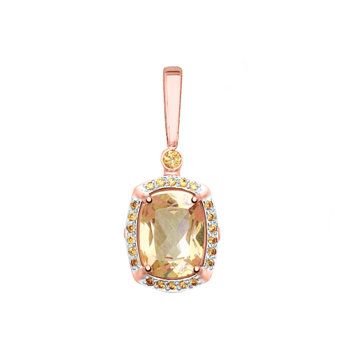 Pendant with zirconia and topaz Swarovski 