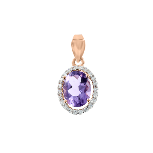 Pendant with amethyst and zirconia 