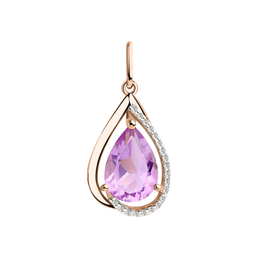 Pendant with amethyst and zirconia 