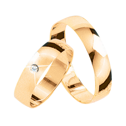 Wedding rings with a diamond without diamond