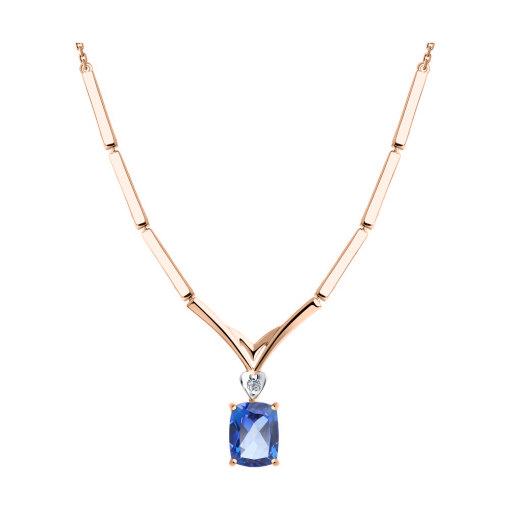 Колье с топазом Swarovski и фианитом Swarovski 
