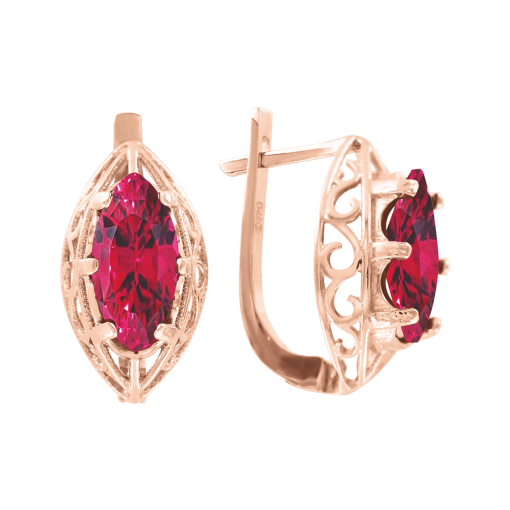 Earrings with ruby 