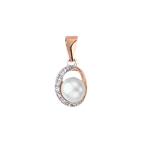 Pendant with pearl and zirconia 