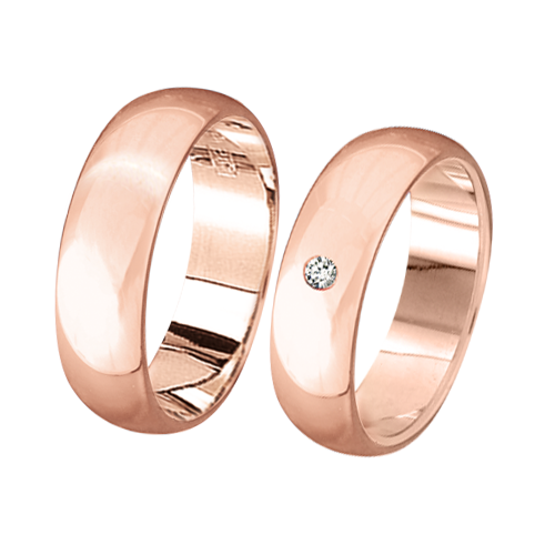 Wedding rings with a diamond 