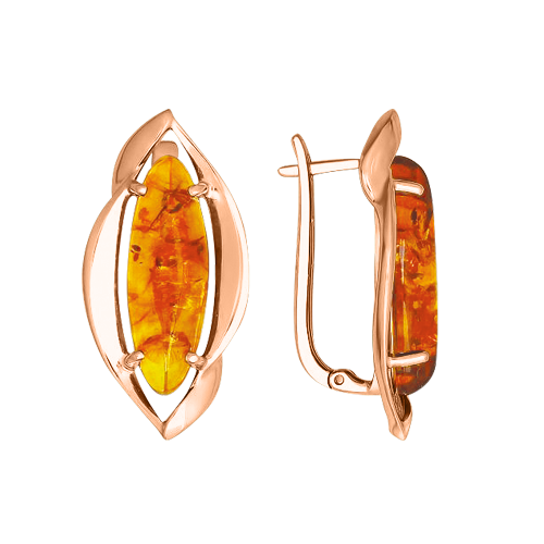 Earrings with amber 
