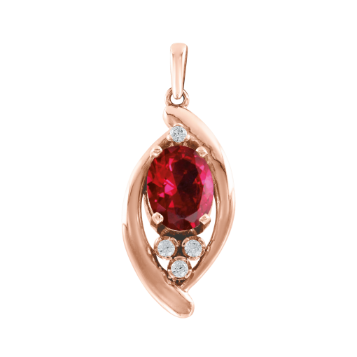 Pendant with ruby and zirconia 