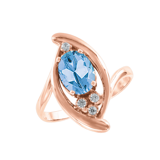 Women's ring with topaz and zirconia 