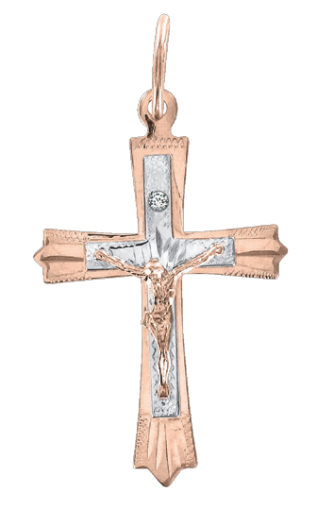 Pendant cross with diamond 
