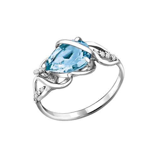 Ladies Ring with Topaz and zirconia 
