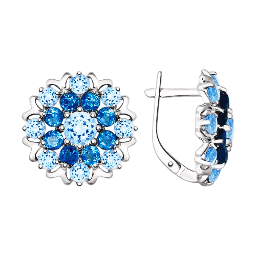 Серьги с топазами 