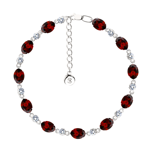 Bracelet with garnets and zirconia 