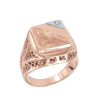 Men's ring with zirconia 