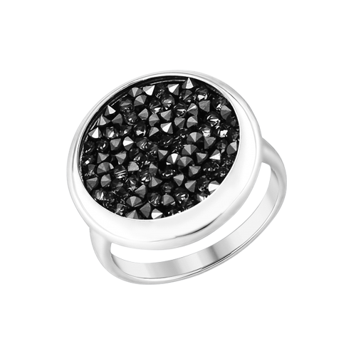 Women's ring with black crystals Swarovski 