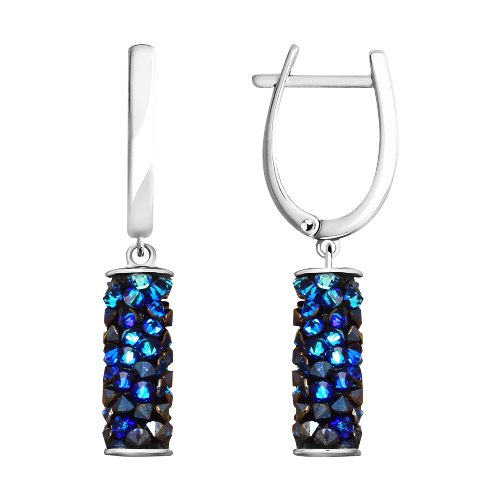 Ohrhänger mit blauen Kristallen Swarovski 