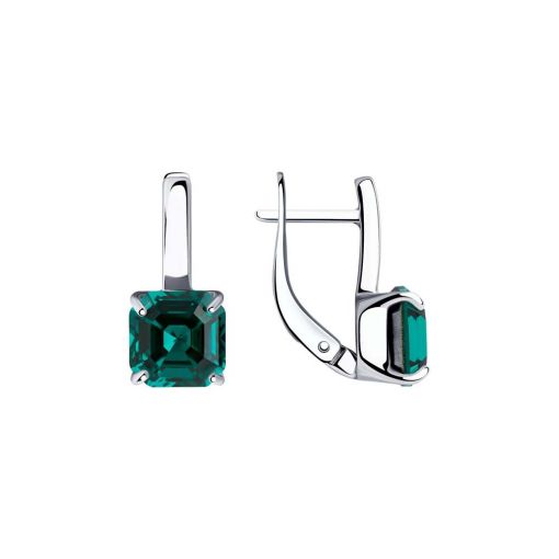 Earrings with green Swarovski crystals 