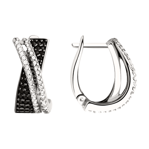 Earrings with zirconia 