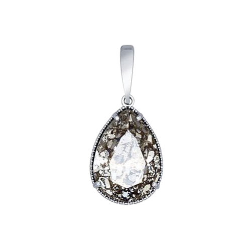 Pendant with black Swarovski crystal 
