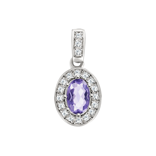 Pendant with amethyst and zirconia 