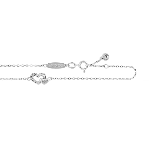 Anklet "Heart" with zirconia 