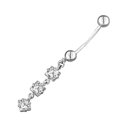 Belly piercing with zirconia 