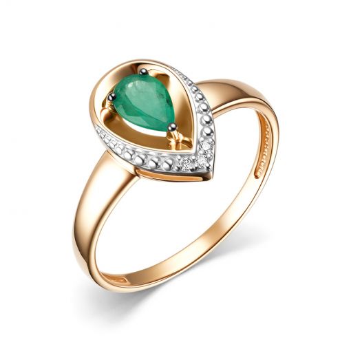 Women’s ring with emerald and diamonds 