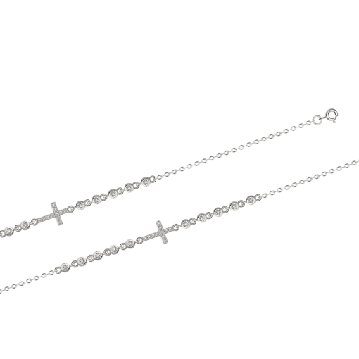 Bracelet "Cross" with zirconia 