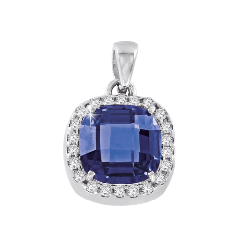 Pendant with Tanzanite and zirconia 