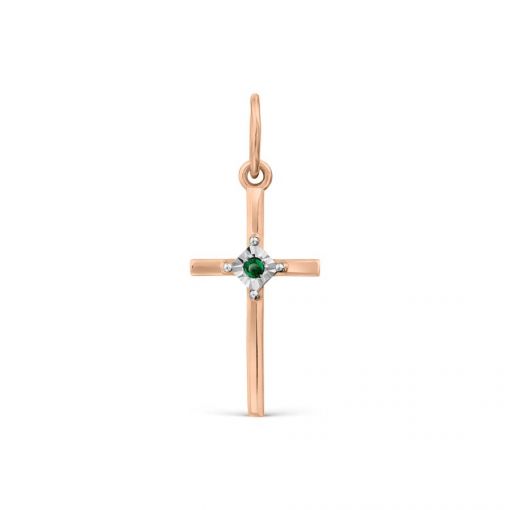 Pendant cross with emerald 