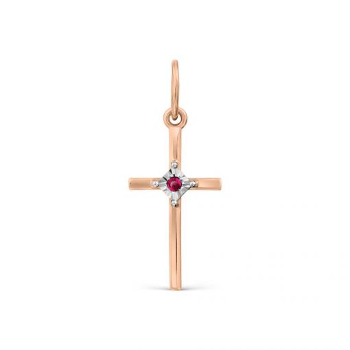 Pendant cross with ruby 