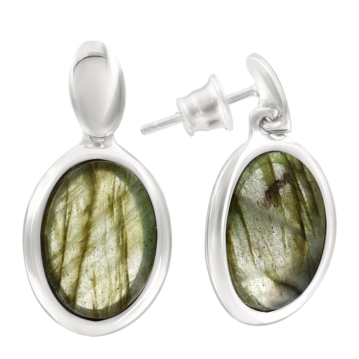 Stud earrings with labradorite 