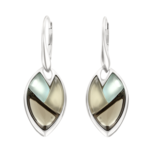 Earrings with agate and smoke topaz 