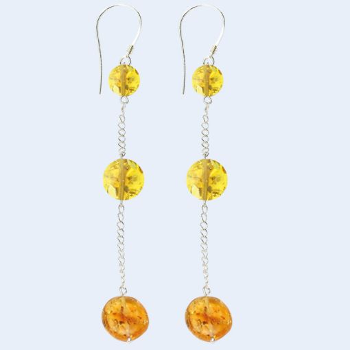 Earrings with amber 