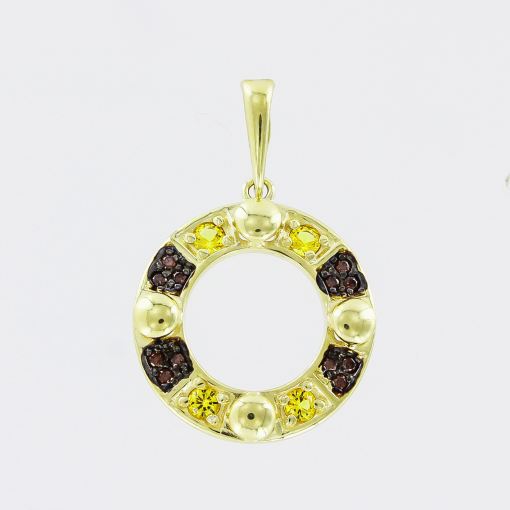 Pendant with brown and yellow zirconia 