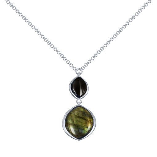 Necklace with onyx and labradorite 