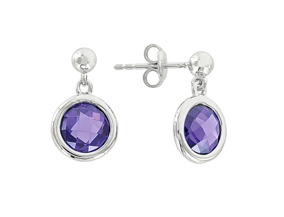 Stud earrings with amethyst 