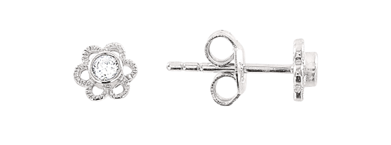 Stud earrings with zirconia 