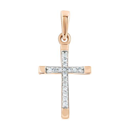 Pendant-cross with diamonds 