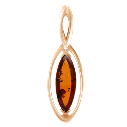Gilded pendant with amber 