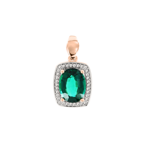 Pendant with brilliants and emerald 