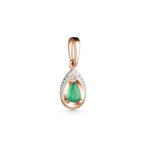 Pendant with emerald and diamonds 