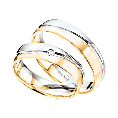 Wedding rings with a diamond 