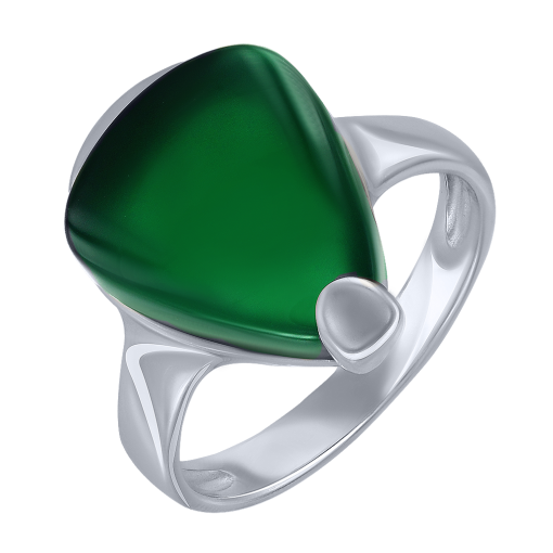 Women's ring with green agate 
