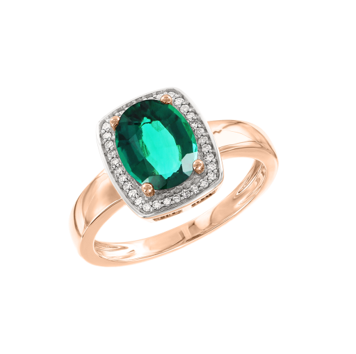 Women's ring with emerald and diamonds 
