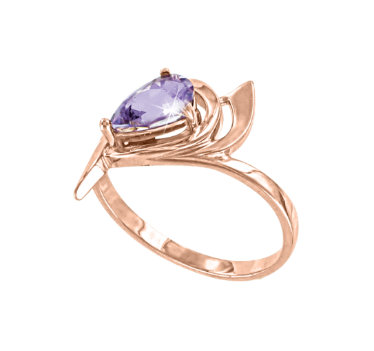 Women's ring with amethyst 