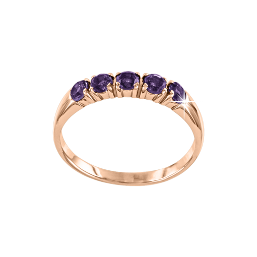 Women's ring with amethysts 