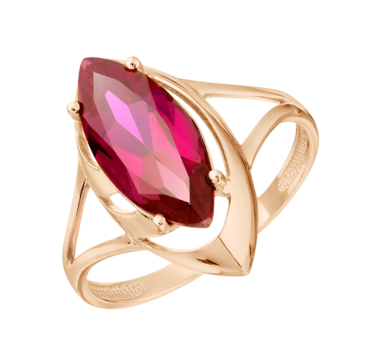 Women's ring with ruby HTS 