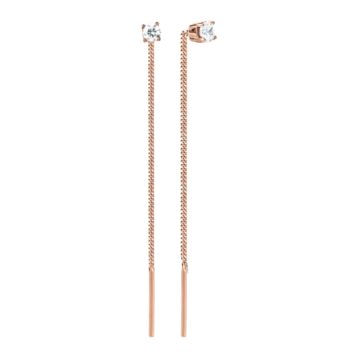 Pull - through earrings with  zirconia 