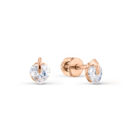 Stud earrings with zirconia 